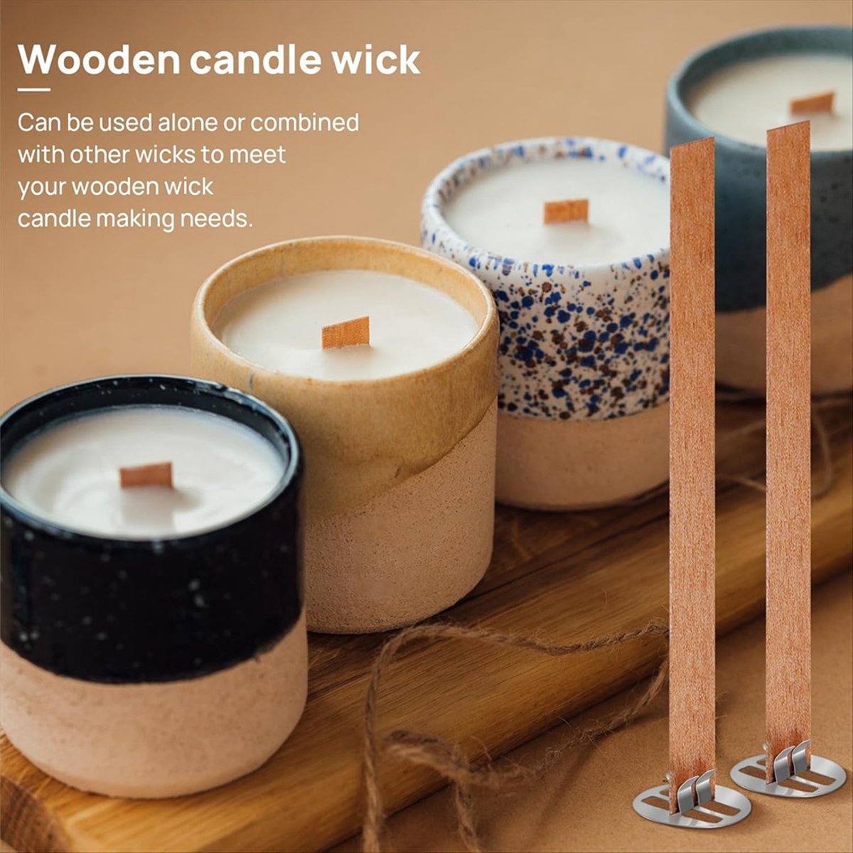 Candle Making Wicks - *A02R Wooden Candle Wicks,100 Wooden Wicks