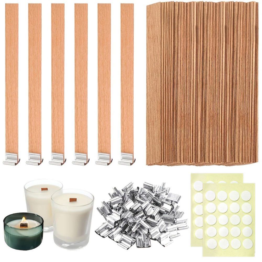 100Pcs Wooden Wicks with Base  - Candle Making Wicks 评论和价格