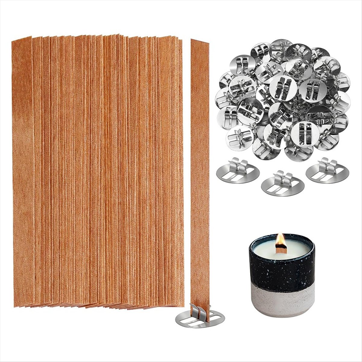 *A02R Wooden Candle Wicks,100  - Candle Making Wicks 评论和价格