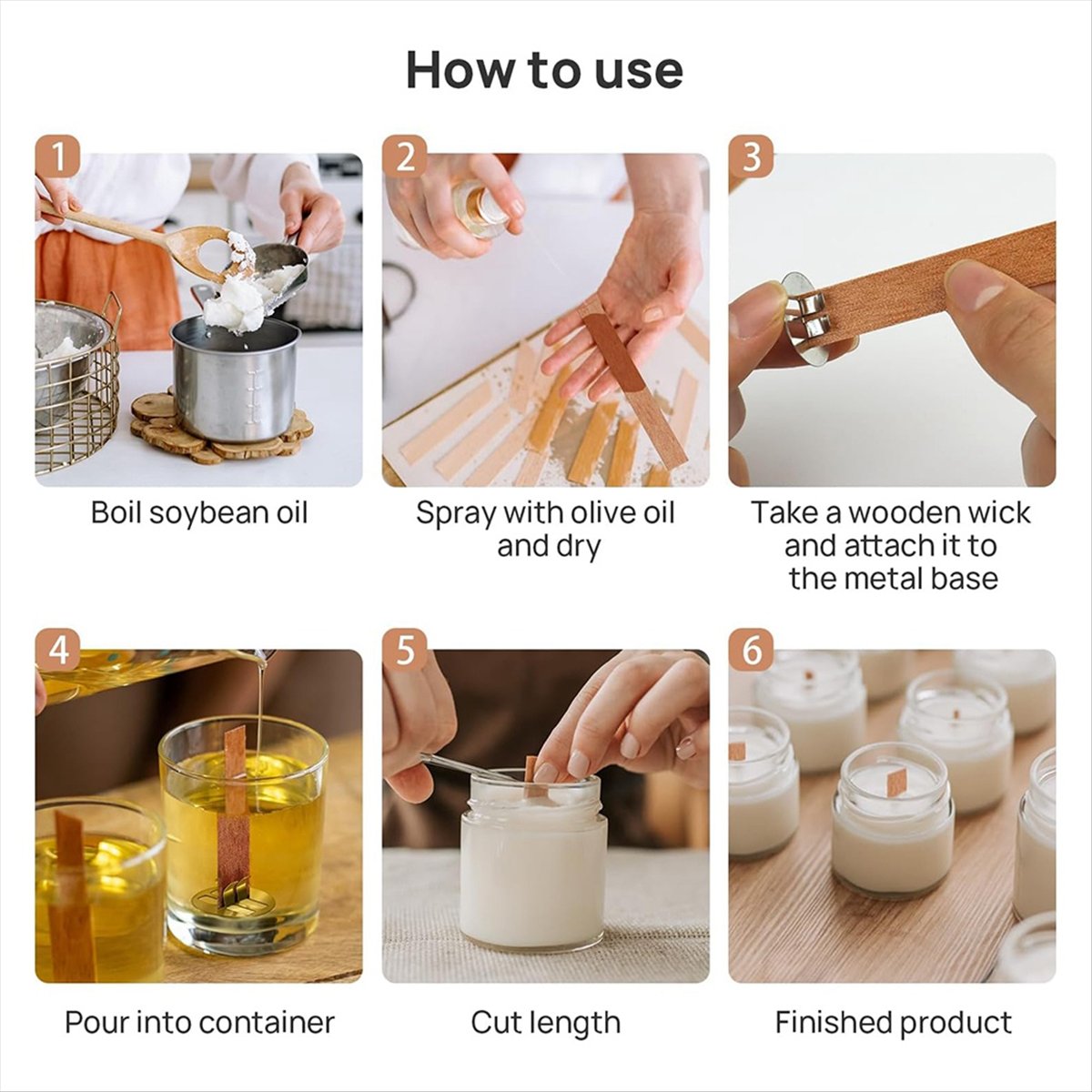 *A02R Wooden Candle Wicks,100  - Candle Making Wicks 评论和价格
