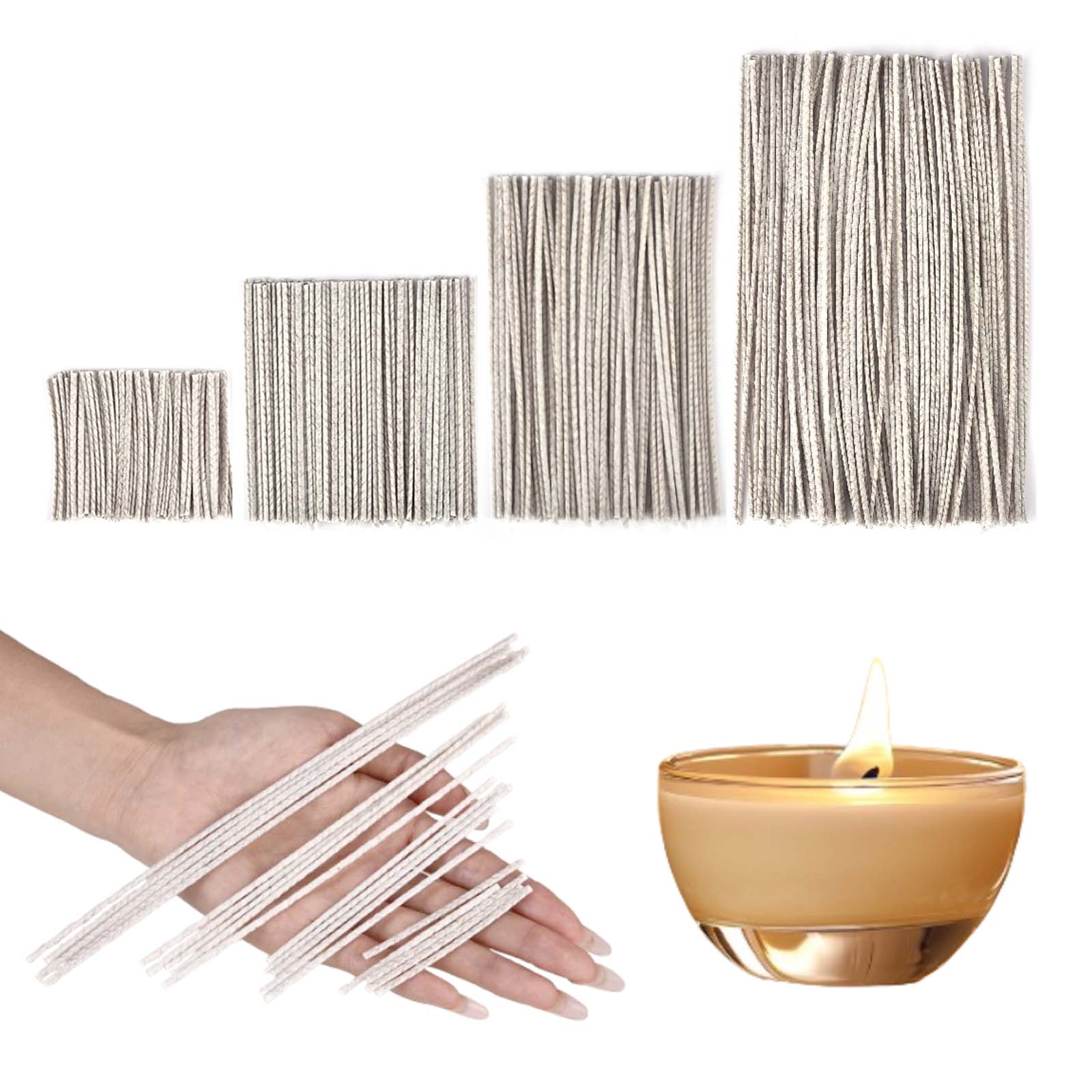 100Pcs 6/10/15/20Cm Waxed Cott - Candle Making Wicks 评论和价格