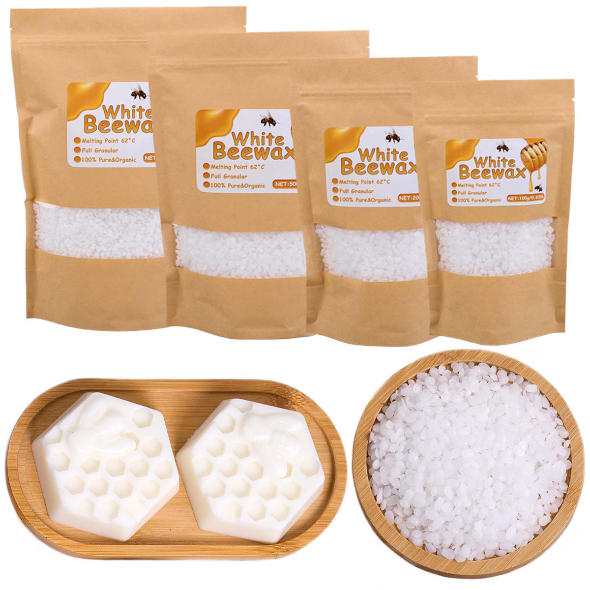 White Beeswax Pure Natural Gra - Candle Making Wicks 评论和价格