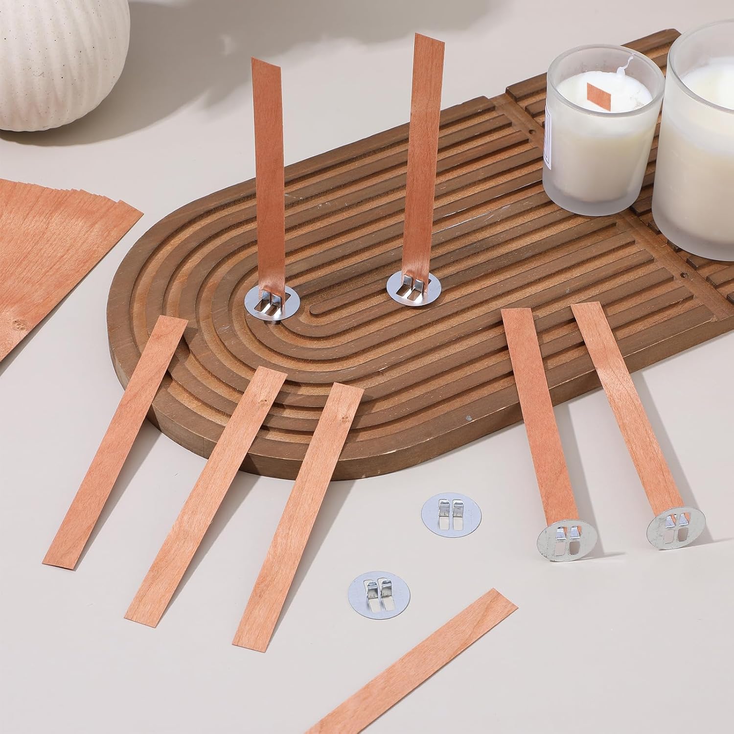 60Pcs Wood Wicks for Candles M - Candle Making Wicks 评论和价格