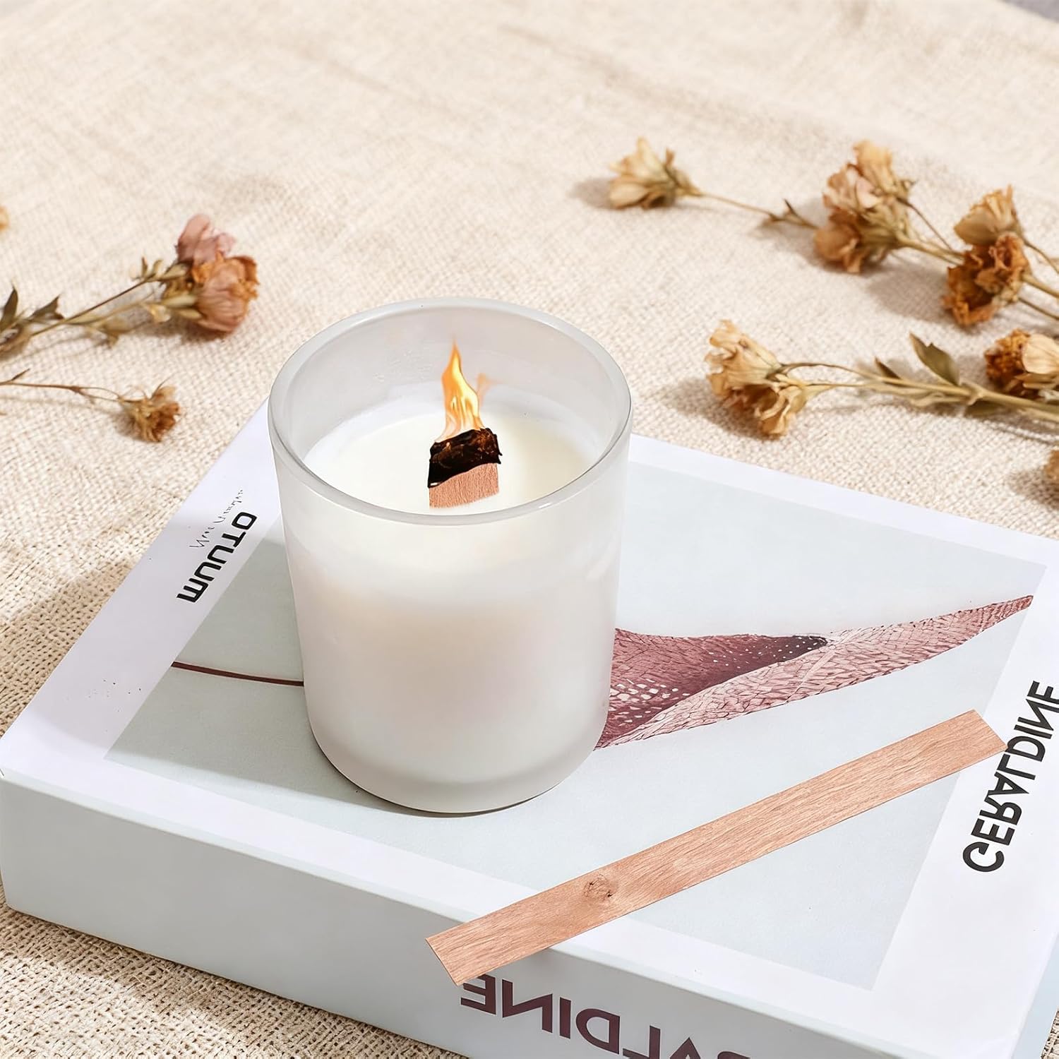 60Pcs Wood Wicks for Candles M - Candle Making Wicks 评论和价格
