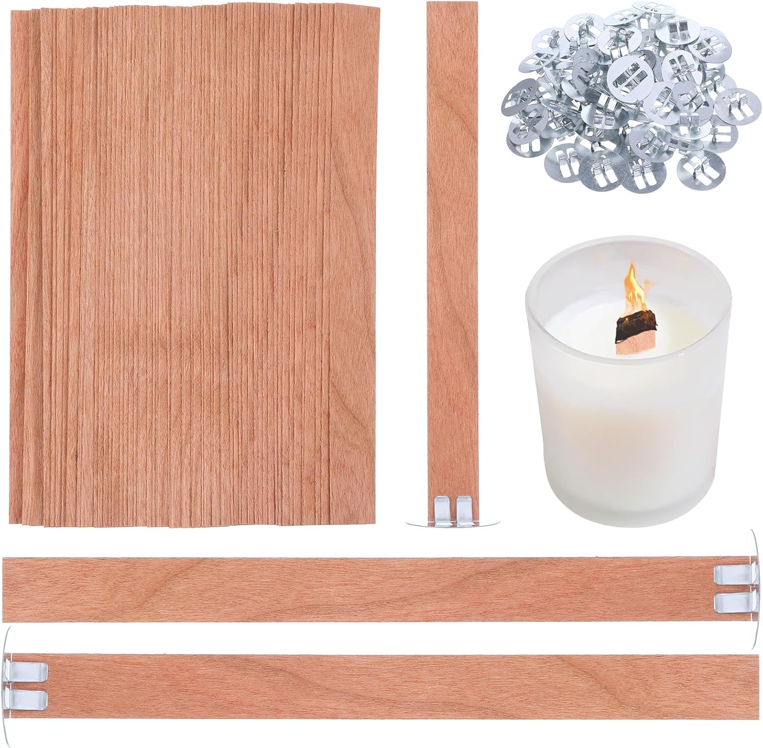 60Pcs Wood Wicks for Candles M - Candle Making Wicks 评论和价格