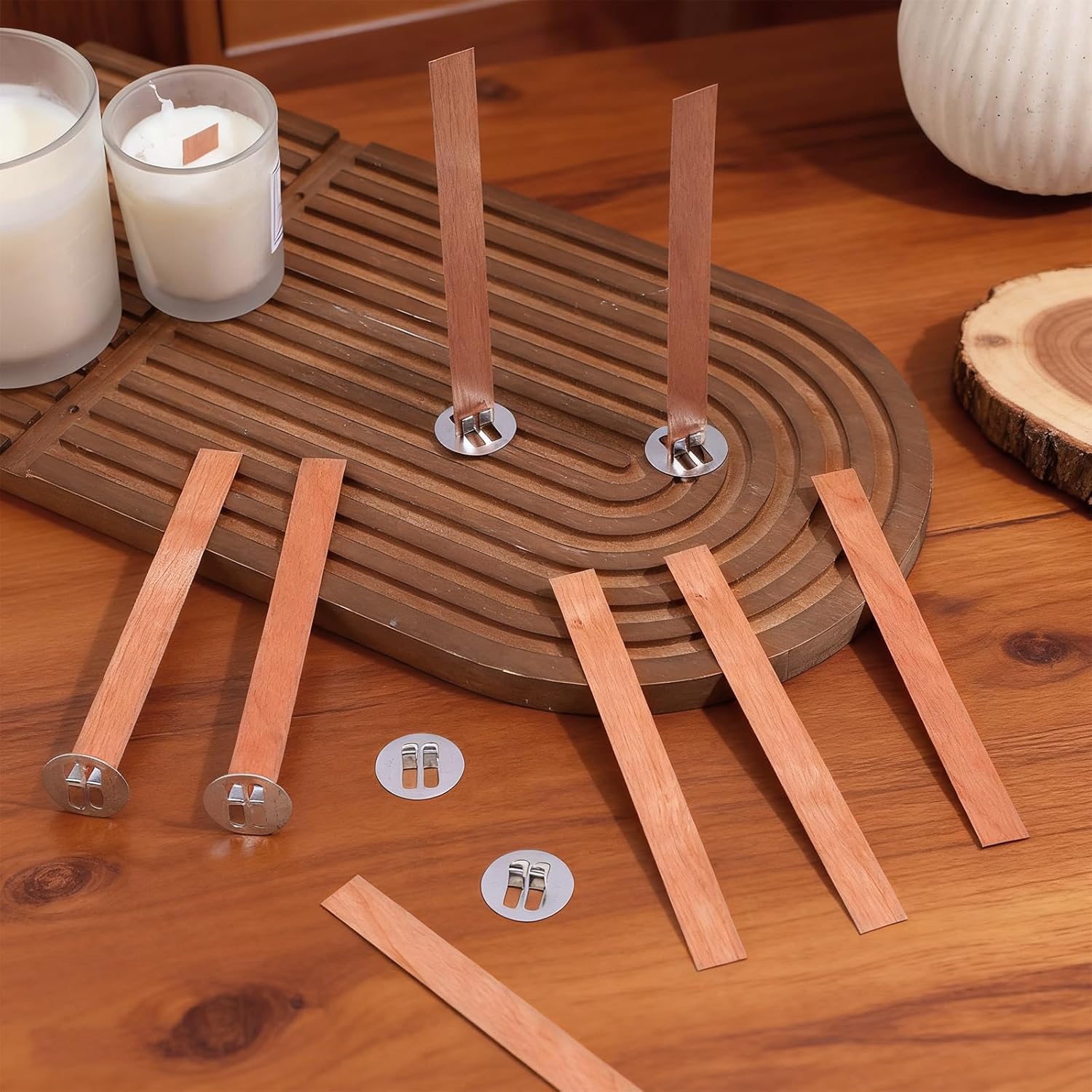 60Pcs Wood Wicks for Candles M - Candle Making Wicks 评论和价格